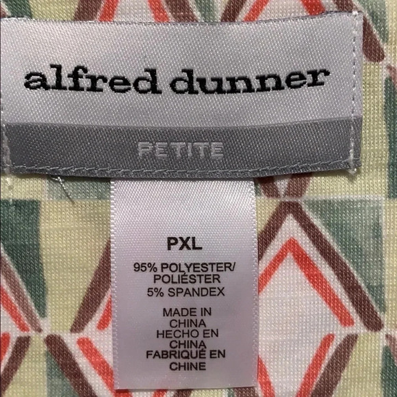 Alfred Dunner Parrot Cay Geometric-Print Top Petite XL New - Picture 6 of 13
